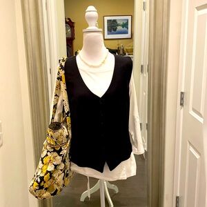 Talbots size 16 Button down vest Black great with jeans